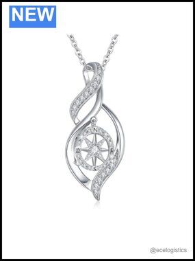 Sterling Silver Celtic Knot Compass Pendant Necklace Graduation Gift